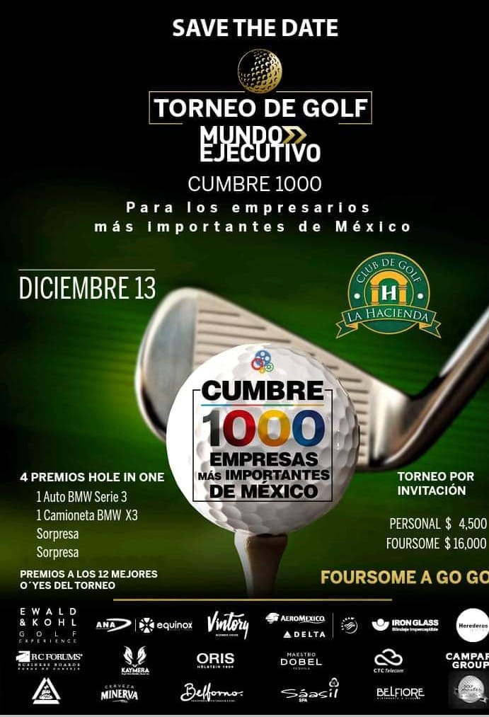 Torneo de Golf Mundo Ejecutivo: Cumbre de las 1000 Empresas más importantes de México 2021